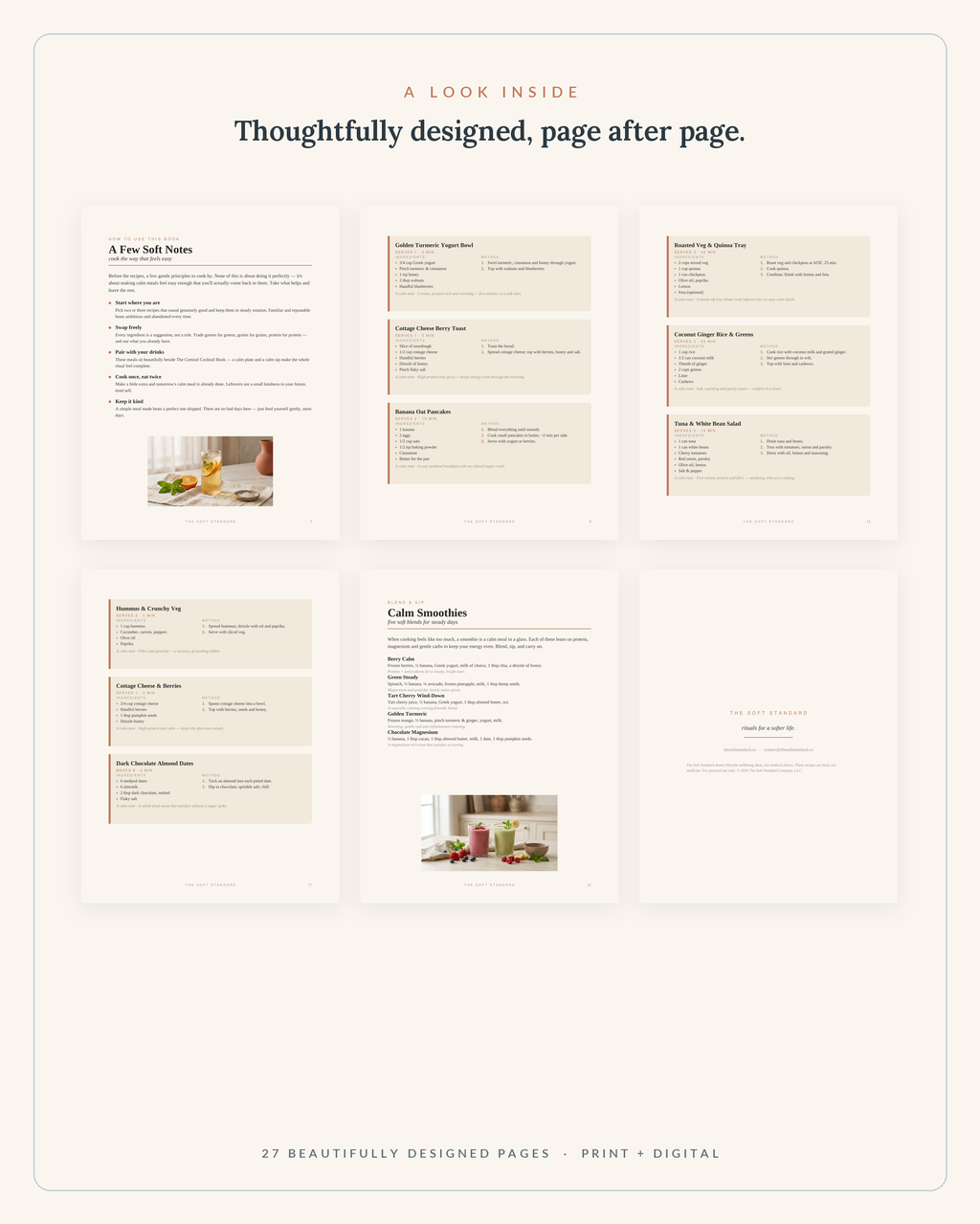 The Cortisol Calm Cookbook — inside preview