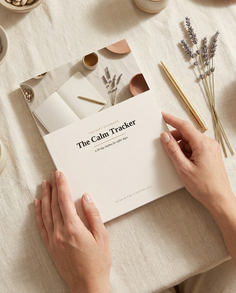 The Calm Tracker held in hand — lifestyle