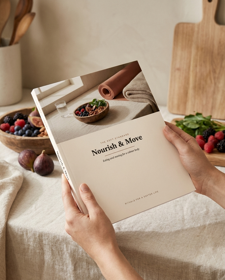 Nourish & Move held in hand — lifestyle