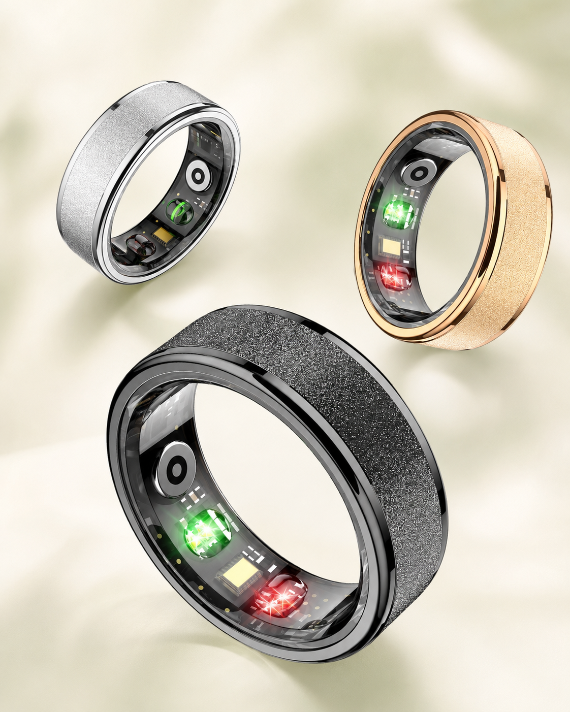 The Insight Ring in Black, Gold, and Silver finishes